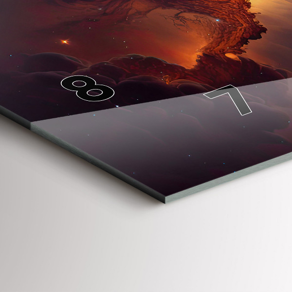 Horizontální skleněné hodiny na stěnu Kosmický svět hvězd