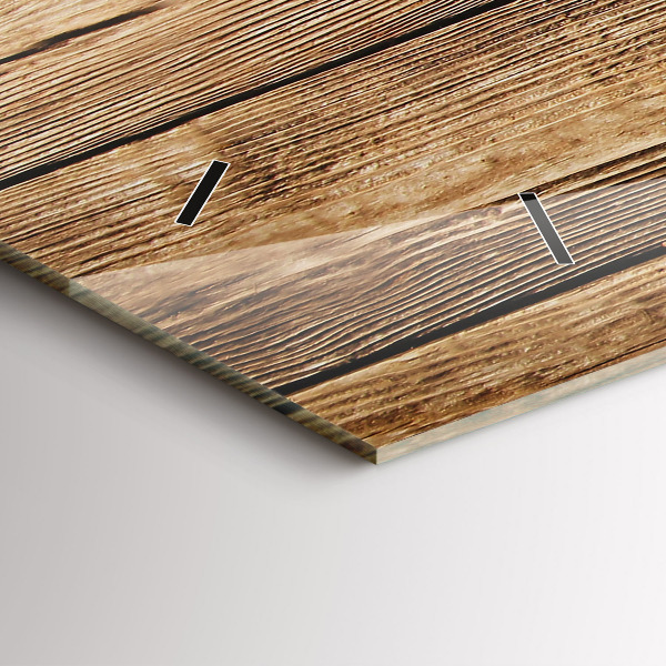 Horizontální hodiny na skle Dřevěná prkna