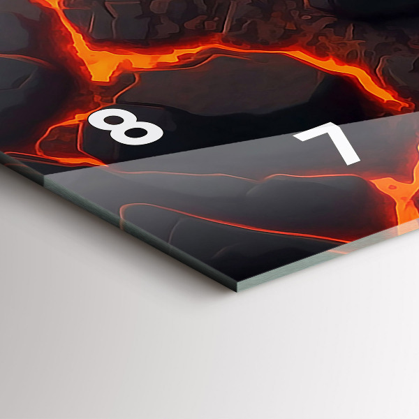 Horizontální skleněné hodiny na stěnu Lávová sopka