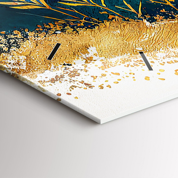 Horizontální skleněné hodiny na stěnu Horská krajina