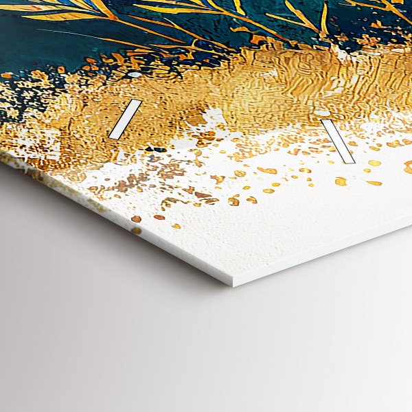 Horizontální skleněné hodiny na stěnu Horská krajina