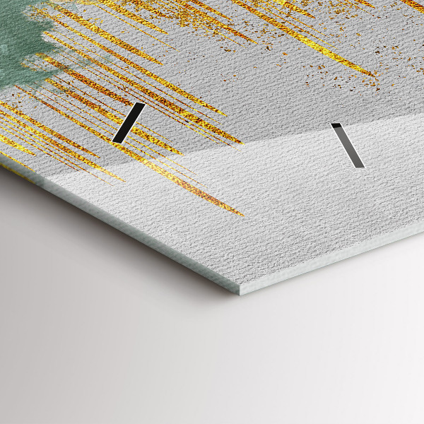 Horizontální skleněné hodiny na stěnu Dekorativní vzor