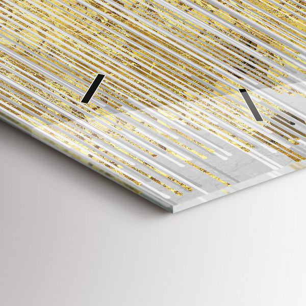 Horizontální skleněné hodiny na stěnu Dekorativní vzor