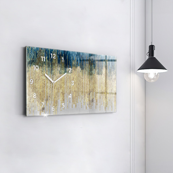 Horizontální skleněné hodiny na stěnu Dekorativní vzor