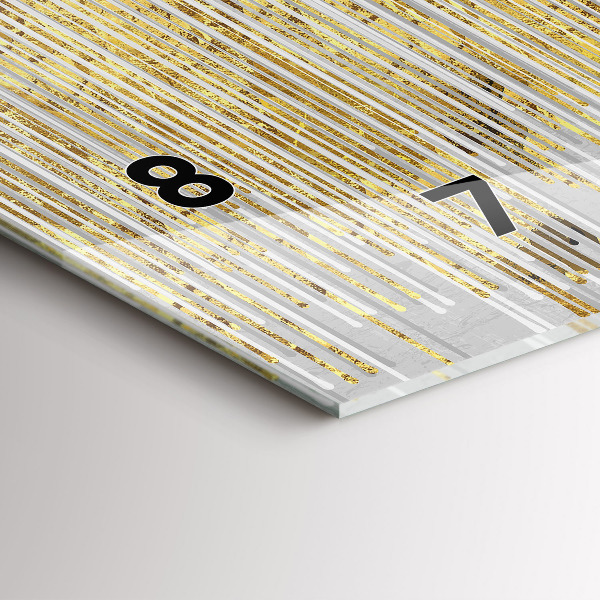 Horizontální skleněné hodiny na stěnu Dekorativní vzor