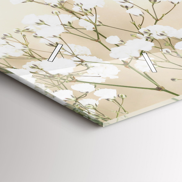 Horizontální skleněné hodiny na stěnu Rozkvetlé květiny