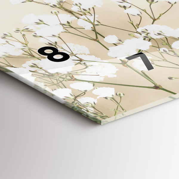 Horizontální skleněné hodiny na stěnu Rozkvetlé květiny