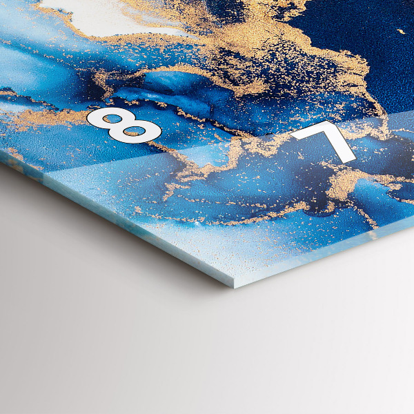 Horizontální skleněné hodiny na stěnu Mramorový vzor