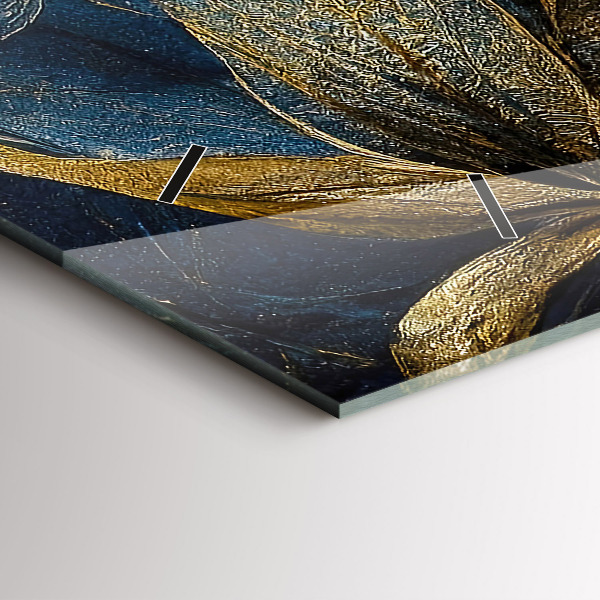 Horizontální skleněné hodiny na stěnu Dekorativní květiny