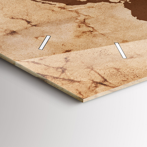 Horizontální hodiny na skle Historická mapa světa