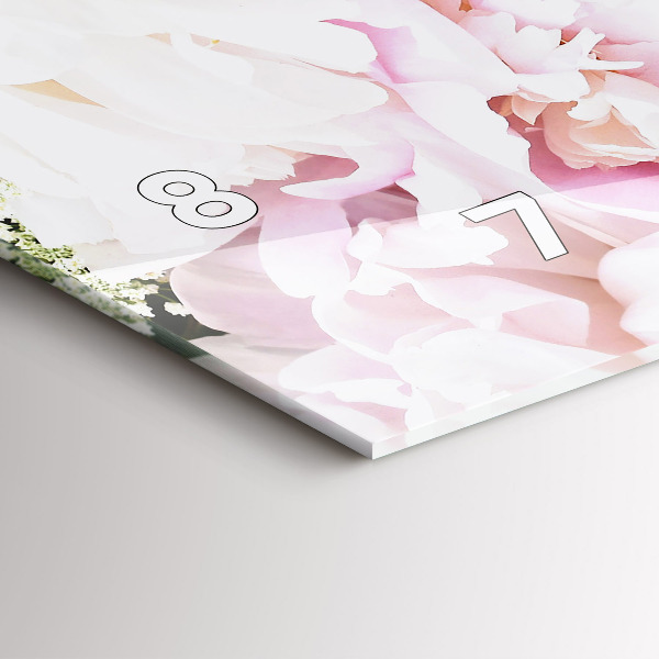 Horizontální skleněné hodiny na stěnu Dekorativní květiny