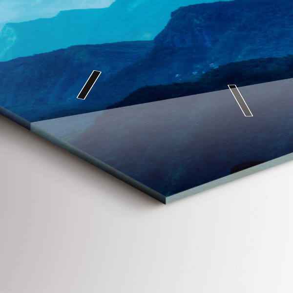 Horizontální hodiny na skle Akvarelová hora