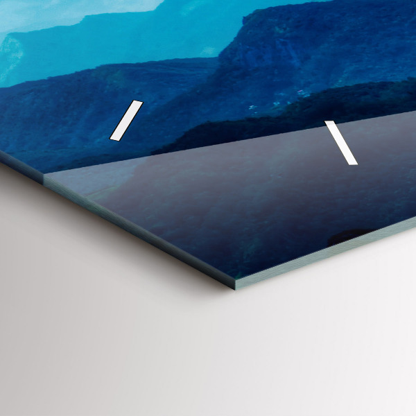 Horizontální hodiny na skle Akvarelová hora