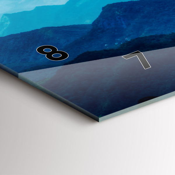 Horizontální hodiny na skle Akvarelová hora