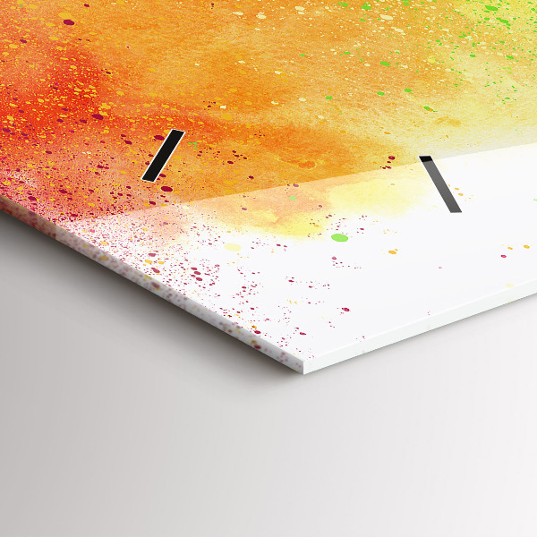 Horizontální skleněné hodiny na stěnu Abstraktní duha