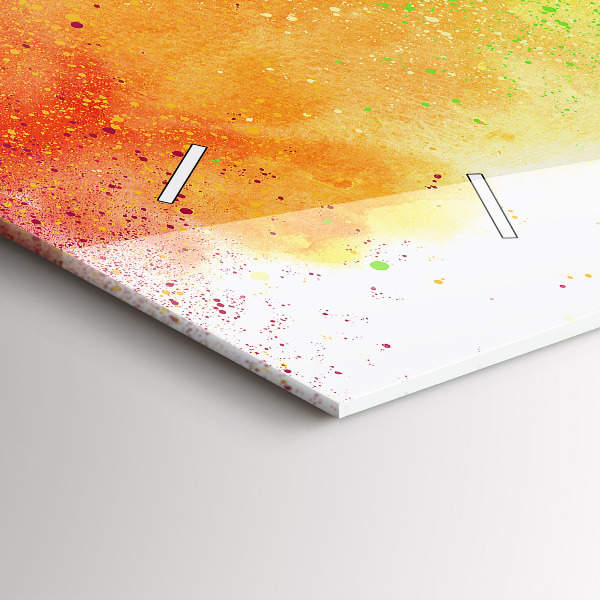 Horizontální skleněné hodiny na stěnu Abstraktní duha