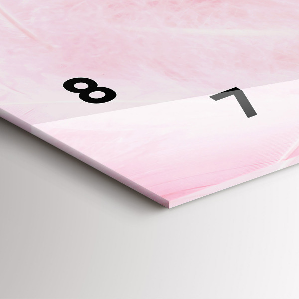 Horizontální skleněné hodiny na stěnu Abstraktní peří