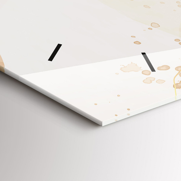 Horizontální skleněné hodiny na stěnu Akvarelové skvrny