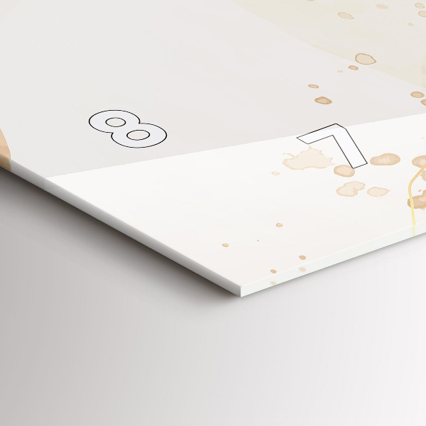 Horizontální skleněné hodiny na stěnu Akvarelové skvrny