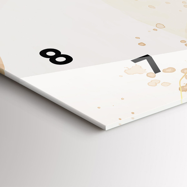 Horizontální skleněné hodiny na stěnu Akvarelové skvrny