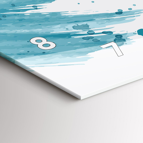 Horizontální skleněné hodiny na stěnu Tahy štětcem