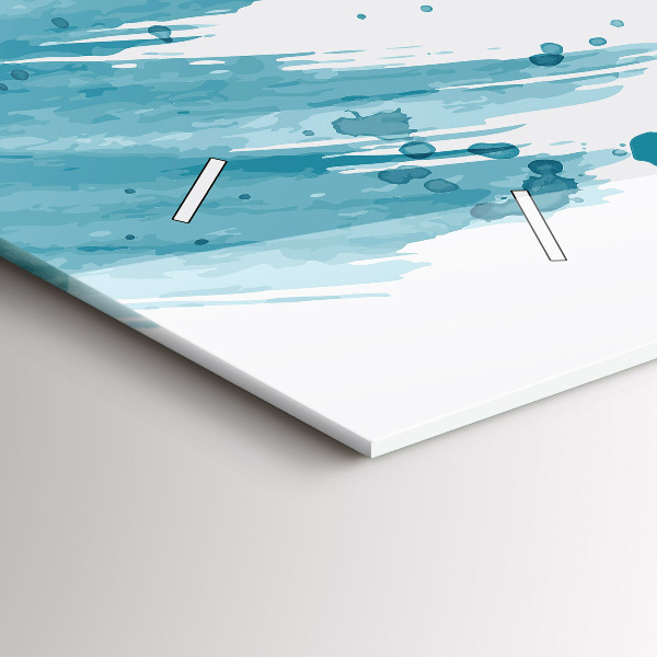 Horizontální skleněné hodiny na stěnu Tahy štětcem