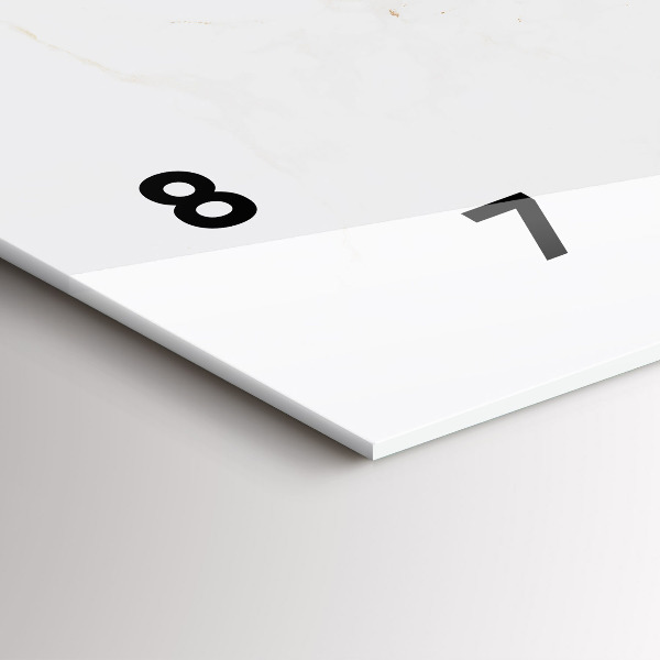 Horizontální skleněné hodiny na stěnu Elegantní mramor