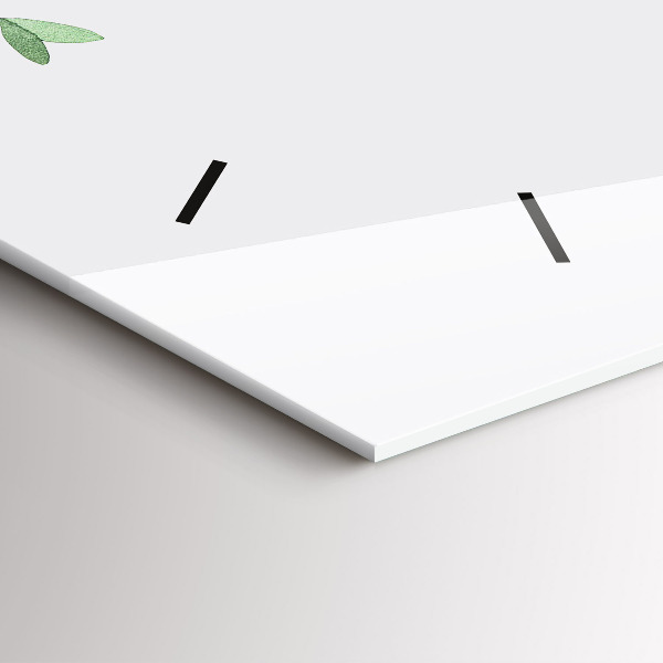 Horizontální skleněné hodiny na stěnu Listy rostlin