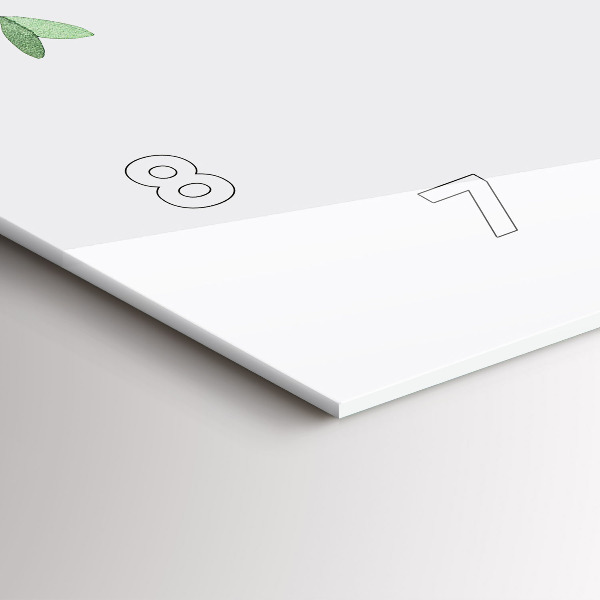 Horizontální skleněné hodiny na stěnu Listy rostlin