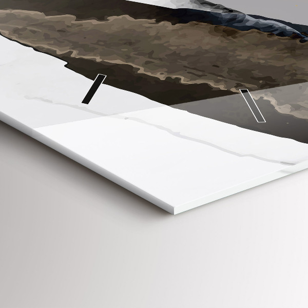 Horizontální skleněné hodiny na stěnu Skvrny abstraktní