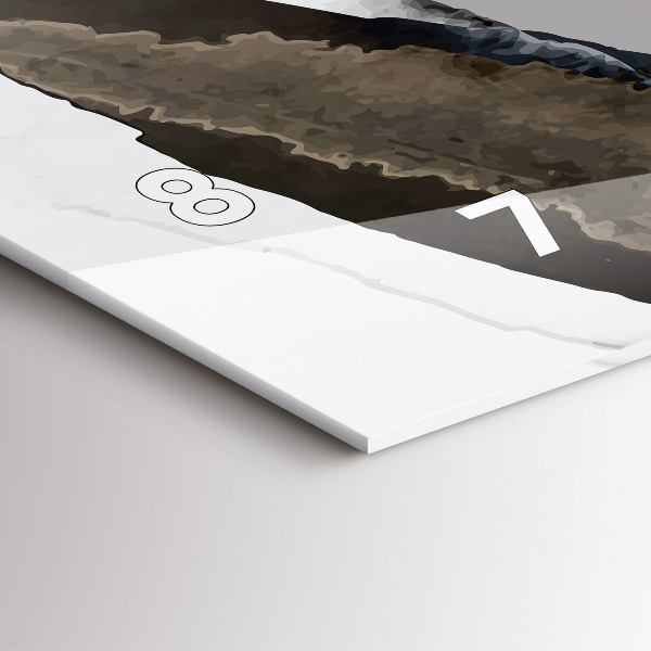 Horizontální skleněné hodiny na stěnu Skvrny abstraktní