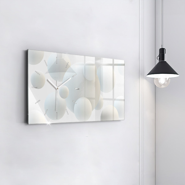 Horizontální skleněné hodiny na stěnu Abstraktní koule