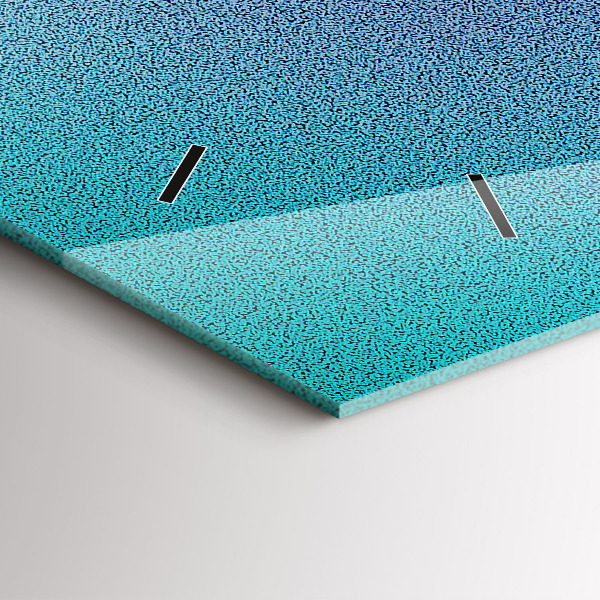 Horizontální skleněné hodiny na stěnu Gradientní vzor