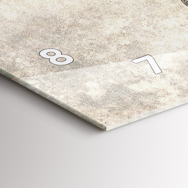 Horizontální skleněné hodiny na stěnu Noviny s mapou světa