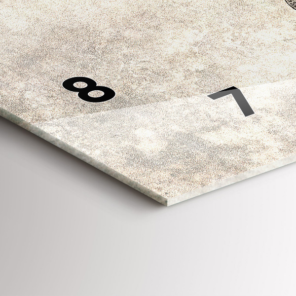 Horizontální skleněné hodiny na stěnu Noviny s mapou světa