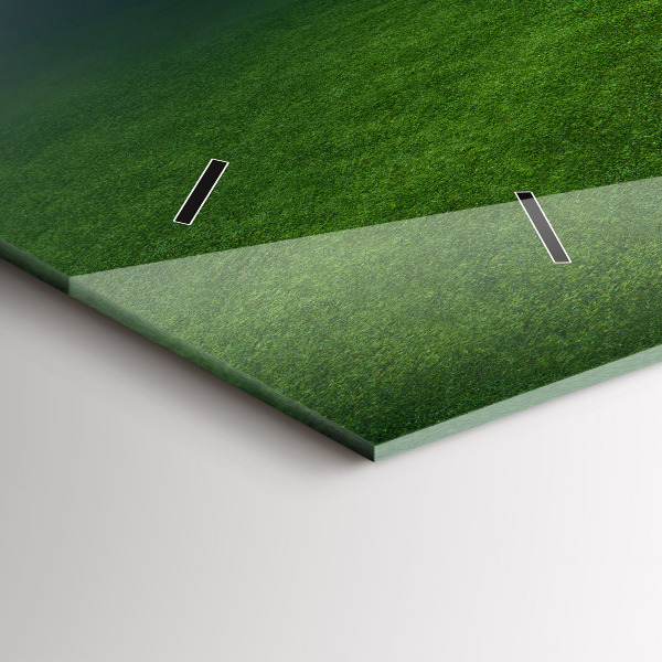 Horizontální skleněné hodiny na stěnu Fotbalové hřiště