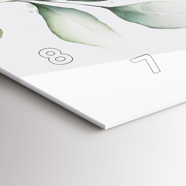 Horizontální skleněné hodiny na stěnu Abstraktní listy