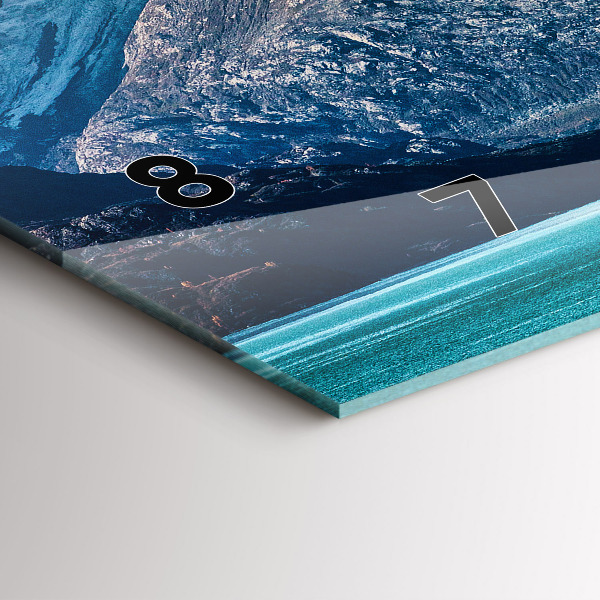 Horizontální skleněné hodiny na stěnu Velryba ve vodě