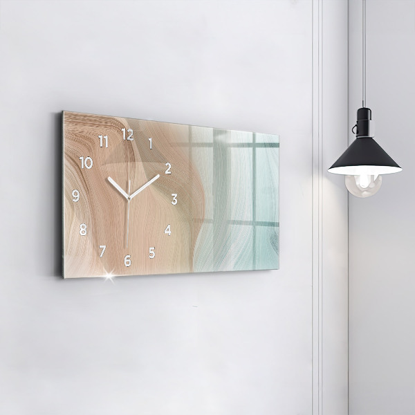 Horizontální skleněné hodiny na stěnu Abstrakce vln