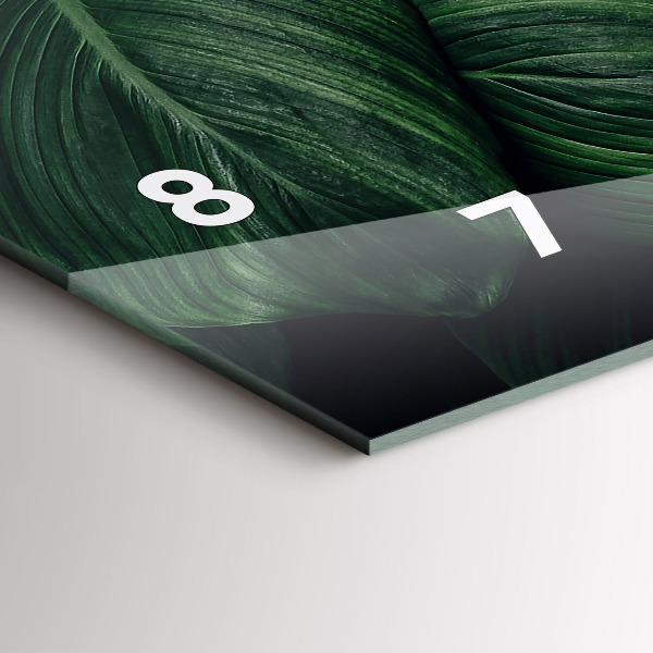 Horizontální skleněné hodiny na stěnu Tropická monstera