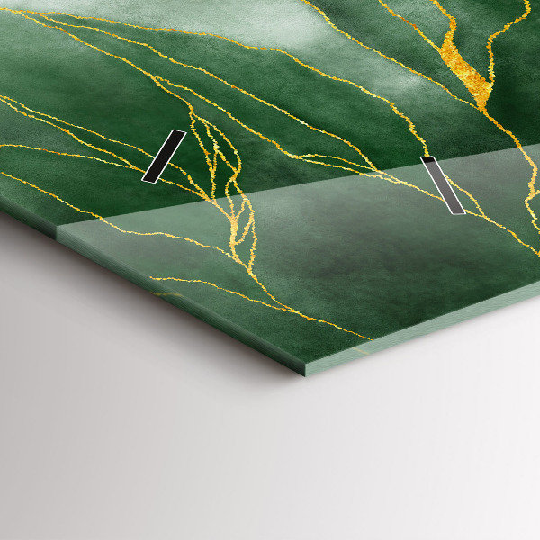 Horizontální skleněné hodiny na stěnu Abstraktní listy