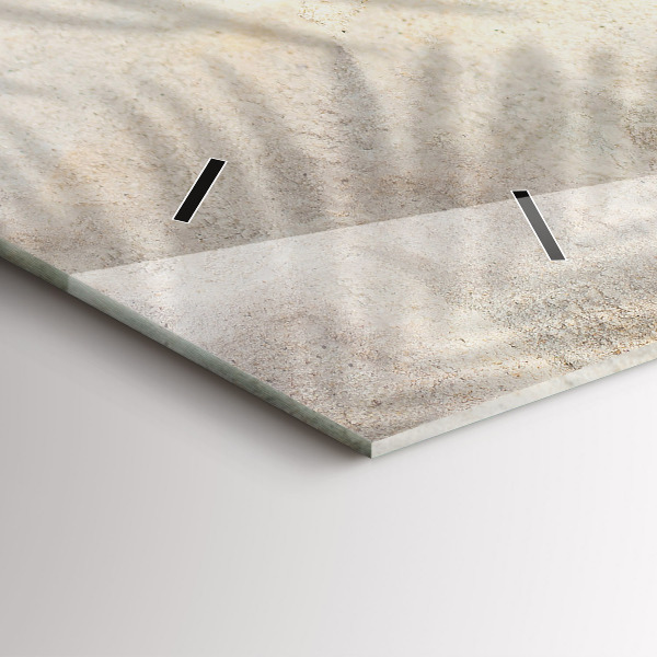 Horizontální skleněné hodiny na stěnu Stín palmy Písek