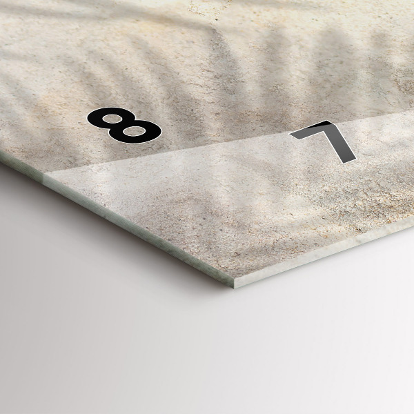 Horizontální skleněné hodiny na stěnu Stín palmy Písek