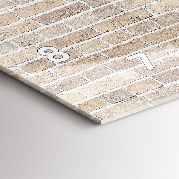 Horizontální skleněné hodiny na stěnu Cihlová zeď