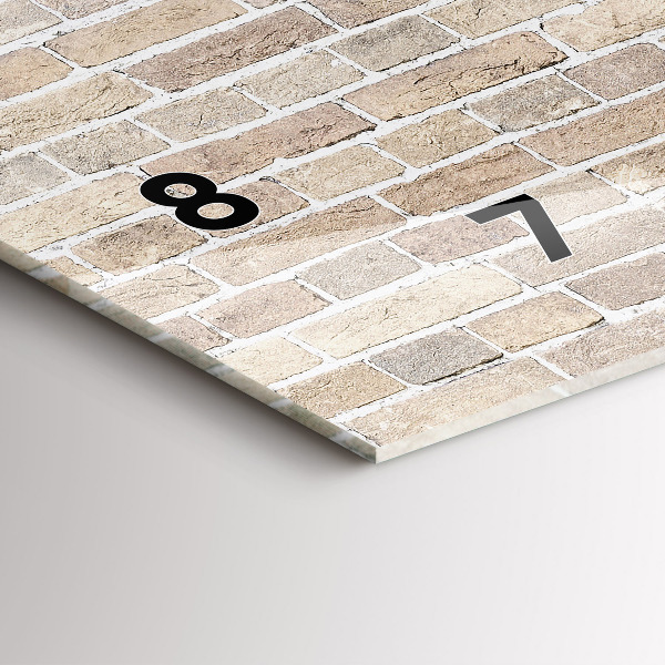 Horizontální skleněné hodiny na stěnu Cihlová zeď