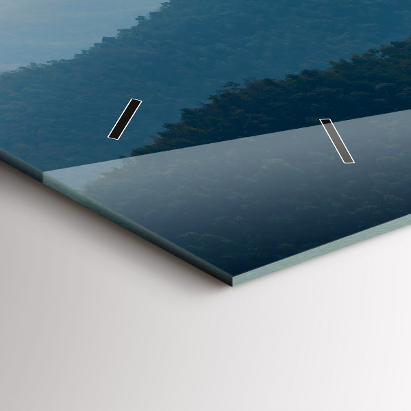 Horizontální skleněné hodiny na stěnu Abstraktní krajina