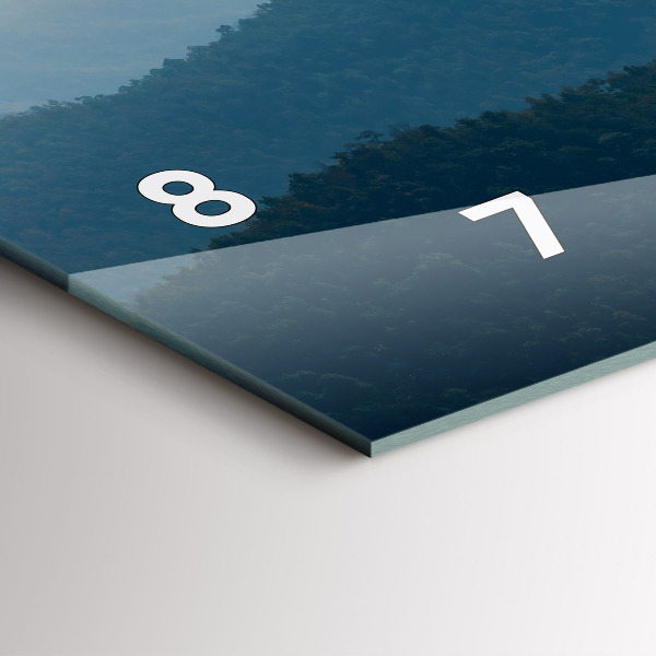 Horizontální skleněné hodiny na stěnu Abstraktní krajina