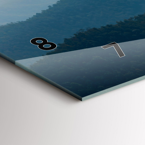 Horizontální skleněné hodiny na stěnu Abstraktní krajina