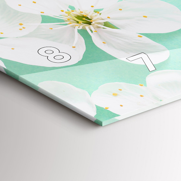 Horizontální skleněné hodiny na stěnu Kvetoucí sedmikrásky