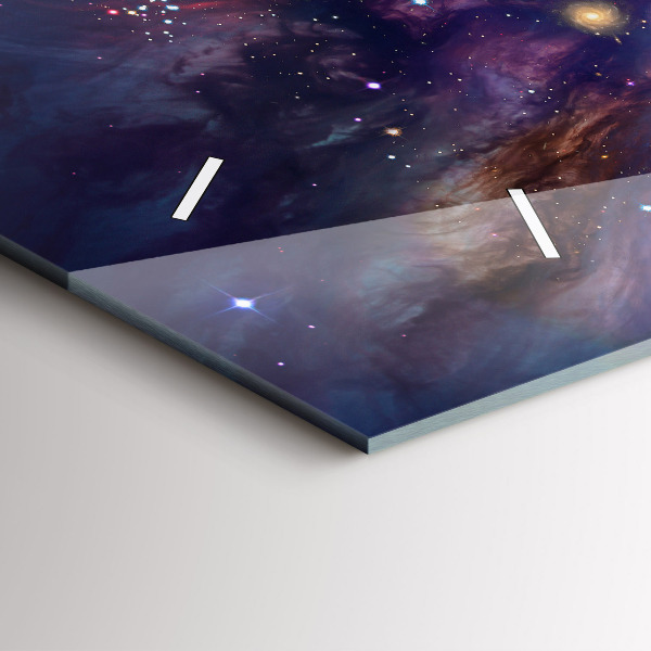 Horizontální skleněné hodiny na stěnu Svět galaxie